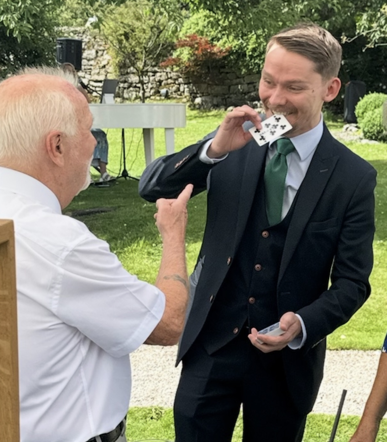 Magician performing a card trick