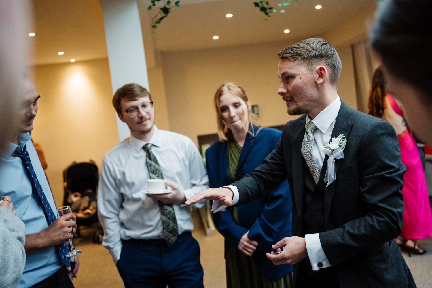 Ryan Beck performing close-up magic for guests