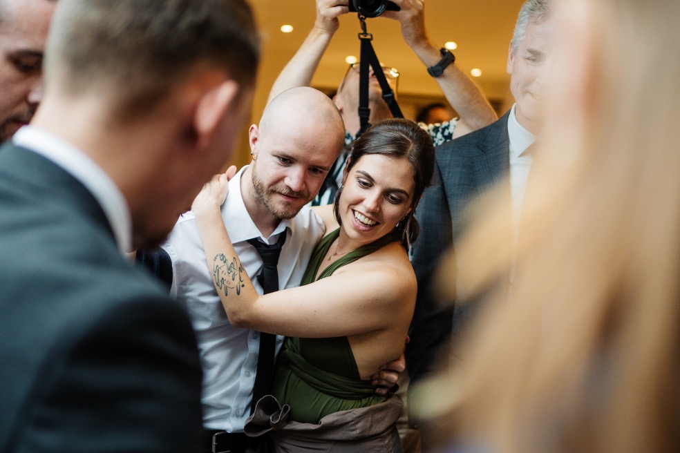 Guests watching a magic performance